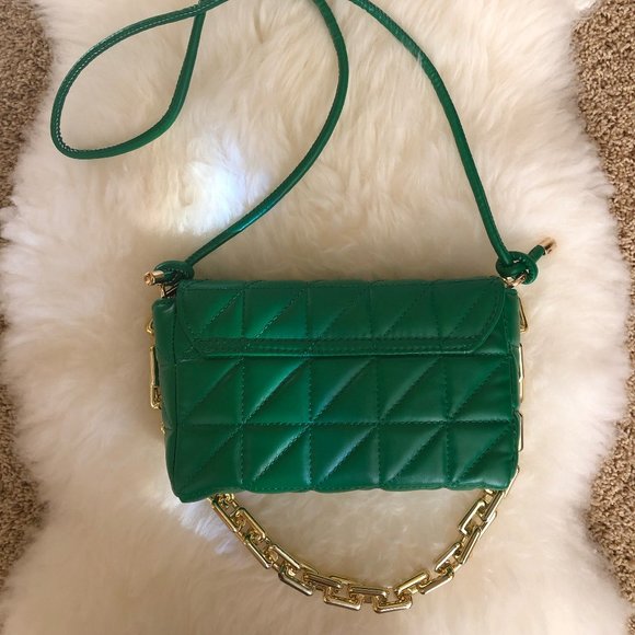 Green Faux Leather Quilted Purse NWOT - Picture 7 of 9